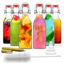 8.5 Oz Square Swing Top Glass Bottles 6 Pk Flip Top Glass Bottle Set Swing T