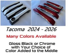 Custom Black OR Chrome Door Handle Covers 2024 - 2026 Toyota Tacoma U PICK CLR