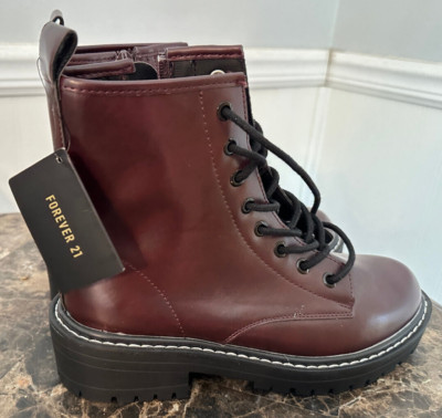FOREVER 21 BURGANY SIZE BOOTS NEW WITH TAGS BOOTIES SHOES