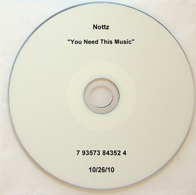 NOTTZ- You Need This Music CD (Promo Album 2010) Hip Hop TMP Travis Barker/Dwele