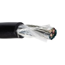18/2 Shielded VNTC Tray Cable TFN/PVC Power Control Wire Black 600V