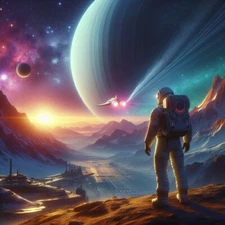 Digital Image Picture Photo Wallpaper Background AI Art Astronaut Space Stars 4