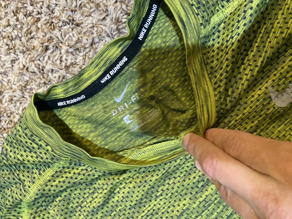 Lot Of 2 Nike DriFIT Knit Shirt Running Heather Blue Reflective 833562 Men's XL - Image 3 of 4