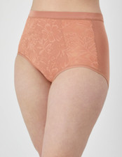 Bali Soft Cotton Modal Breathe Lace High Rise Brief Panty Light Red M/6 9188