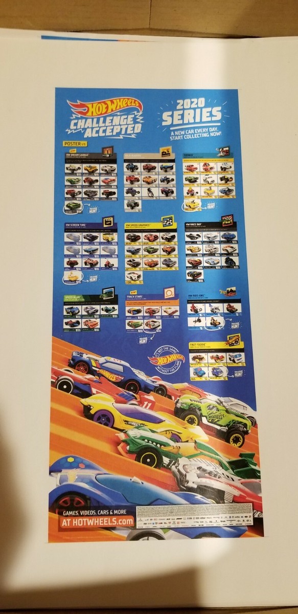 HOT WHEELS CHALLENGE ACCEPTED BOX POSTERS 2020 SERIES ALL THREE 11