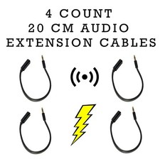 Thermodo4 Pack of 4-Pole Extension Cable 20 cm 7.87 in Length 3.5 mm Jack