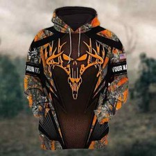 Custom Name All Over Print, Deer Hunter Deer Lover Deer Hunting 3D HOODIE