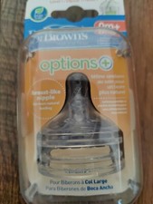 Dr. Brown  s Natural Flow Wide-Neck Silicone Nipple Level 1 0-3M , 4 Pack