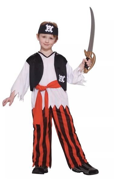 red and black pirate costume