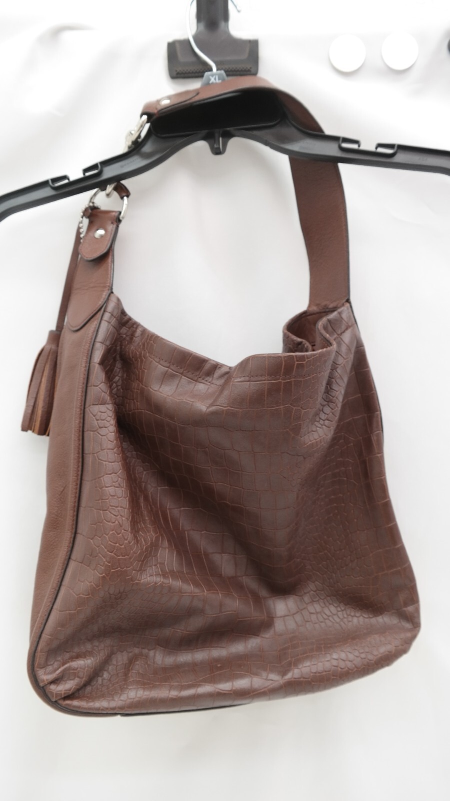 Coach Avery Embossed Crocodile Pattern Brown Leat… - image 3