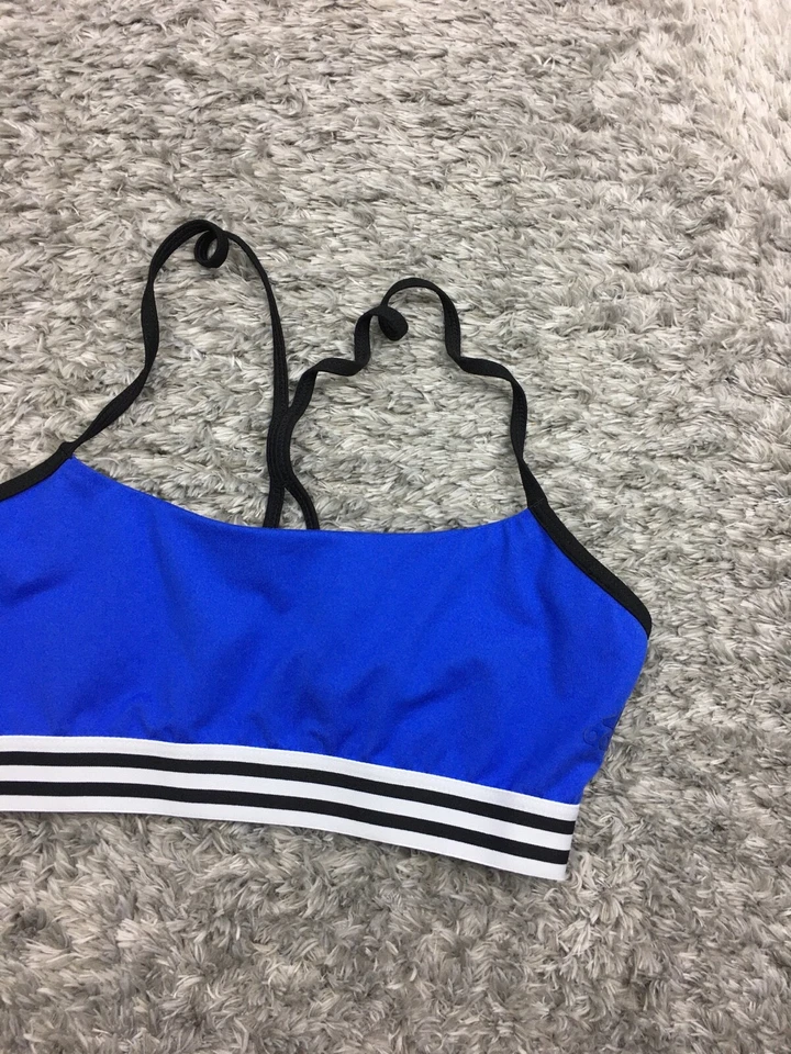 Sujetador deportivo Adidas espalda cruzada azul activo para mujer talla pequeña CF8416 Foto 2 de 4