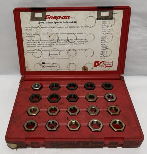 Snap-on RD20 20-Piece Master Spindle Rethread Kit