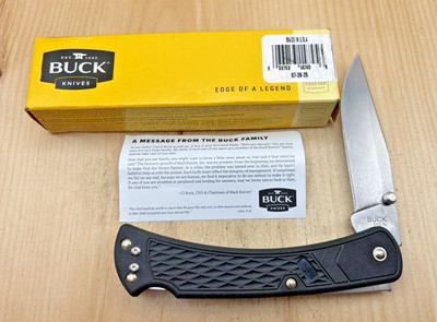BUCK 110 BLACK SLIM HUNTER USA WITH BOX Dated 2025 EXCELLENT CONDITION