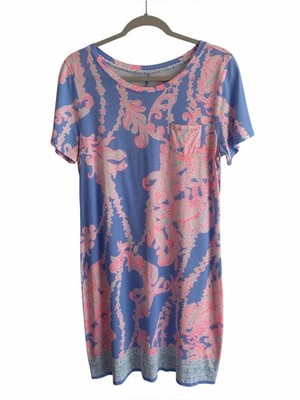 Lilly Pulitzer Declan 100% Pima Cotton Resortwear T-Shirt Shift Dress Large