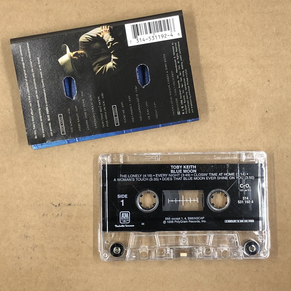 TOBY KEITH Cassette Tape 90s Country Rock BLUE MOON A WOMANS TOUCH - Image 2 of 4