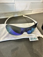 OAKLEY CONDUCT 05-274 SUNGLASSES WHITE FRAMES BLUE IRIDIUM LENSES W/POUCH