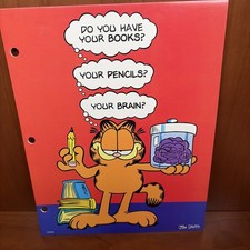 VTG Garfield the Cat Sarcasm Mead Pocket Folder School Supply Jim Davis Gag EUC