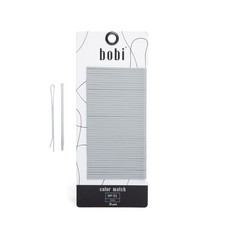 BOBI Light Grey Bobby Pins Cinder Level S1 50 CT Flat Non-Slip