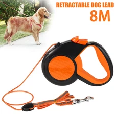 8M Retractable Dog Lead Heavy Duty Pet Walking Leash with Strong Reflective Tape