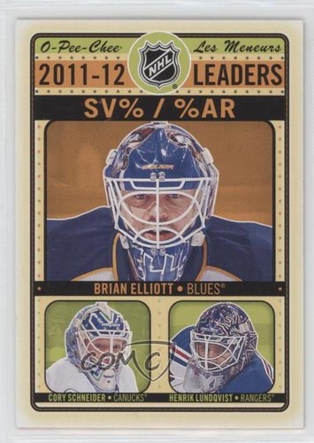 Brian Elliott/Cory Schneider/Henrik Lundqvist #LL-SAVE% 2012 O-Pee-Chee card