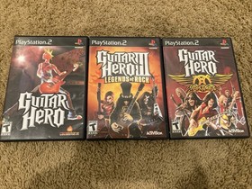 SONY Playstation2 PS2 Console - Guitar Hero Bundle - Guitar, Games, Memory Card