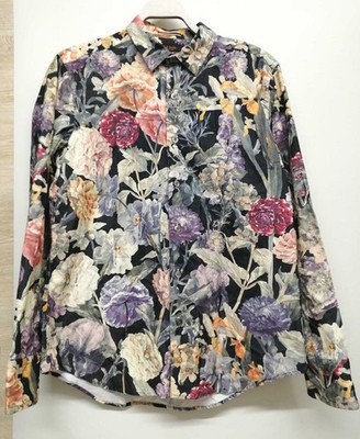 Paul Smith Collection Black Flower Pattern L/S Shirt