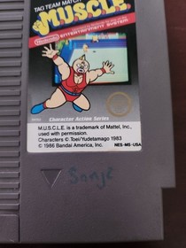 Original Nintendo NES MUSCLE Tag Team Wrestling Bandai Mattel Cartridge Only