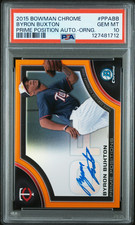 2015 Bowman Chrome BYRON BUXTON Orange Refractor /25 Rookie Auto PSA 10 🔥 POP 1