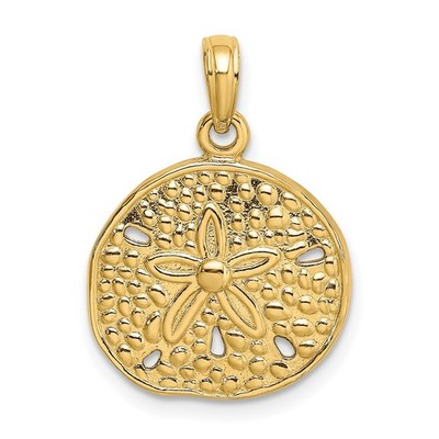 10K Gelbgold 2-D Cut-Out Sand Dollar Charm