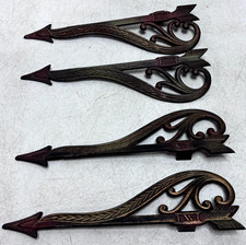 Vintage Victorian Deco Swing Arm Curtain Rod Bracket Set Cast Metal 1374 A and B