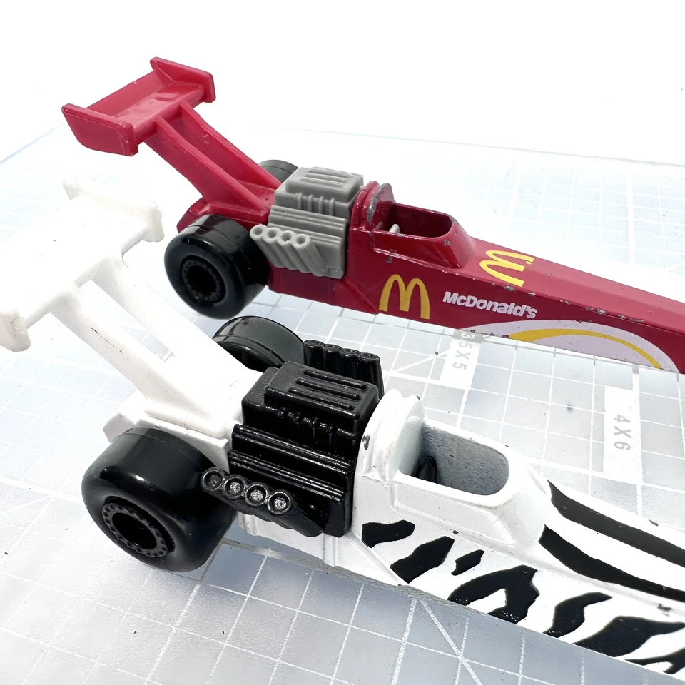 Vintage Hot Wheels Drag Racing Dragsters Race Car Zebra McDonald’s Vehicle Lot - Image 3 of 4