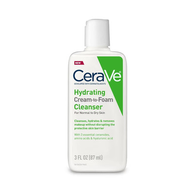 CeraVe Hydrating Cream-to-Foam Face Wash - 3 fl oz: Paraben-Free