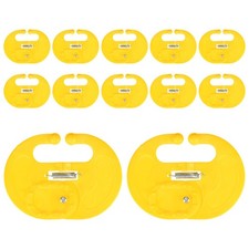 12-Pack Plastic Large Flat Cow Nose Rings for Calf Prevent Sucking Yellow