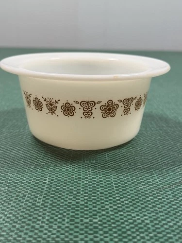 Vintage Pyrex Friendship Brown Floral Casserole Dish Small | No Lid | USA
