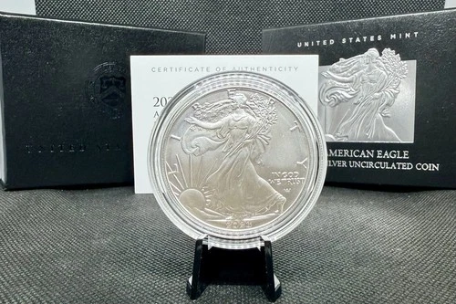 2023-W Burnished American Silver Eagle with OGP & COA! 1 Oz .999 Silver!