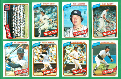 1980 TOPPS NEW YORK YANKEES TEAM SET NM  AL EAST CHAMPS  REGGIE  JOHN  RANDOLPH