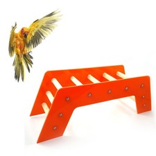 Bird Toy for Parrots Dark Red Wooden Stair Ladder for Pet Play