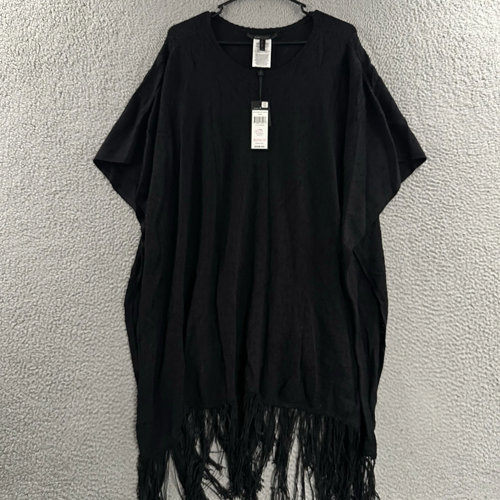 BCBGMaxAzria Womens Poncho Black Size Medium Large Drue Rayon Nylon Blend