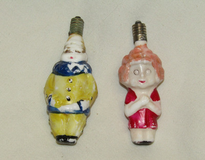 Japan C6 Glass Clown Vintage Annie Christmas Light Lot Antique Non-Working 1950s