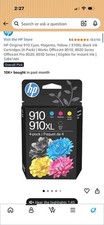 HP Original 910 Cyan, Magenta, Yellow / 910XL Black Ink Cartridges 4-Pack  ...