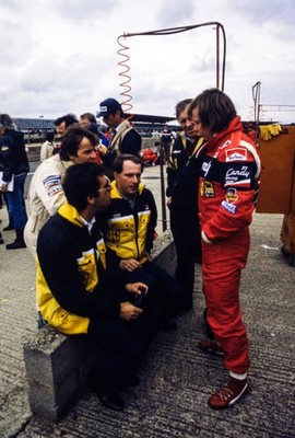 Gilles Villeneuve Didier Pironi talk to their team British GP at S- Old Photo