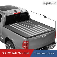 5.7ft Soft Tri-fold Tonneau Cover For 2009-2026 Dodge Ram 1500 Truck Bed Us Flag 5.7ft Soft Tri-fold Tonneau Cover For 2009-2026 Dodge Ram 1500 Truck Bed Us Flag