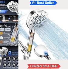 Filtered Shower Head Handheld 5 Inch 8 Mode High Pressure Removes Chlorine Hard