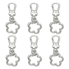 6 Pcs Metal Swivel Lobster Clasp Keychains Quick Release Ring, Silver