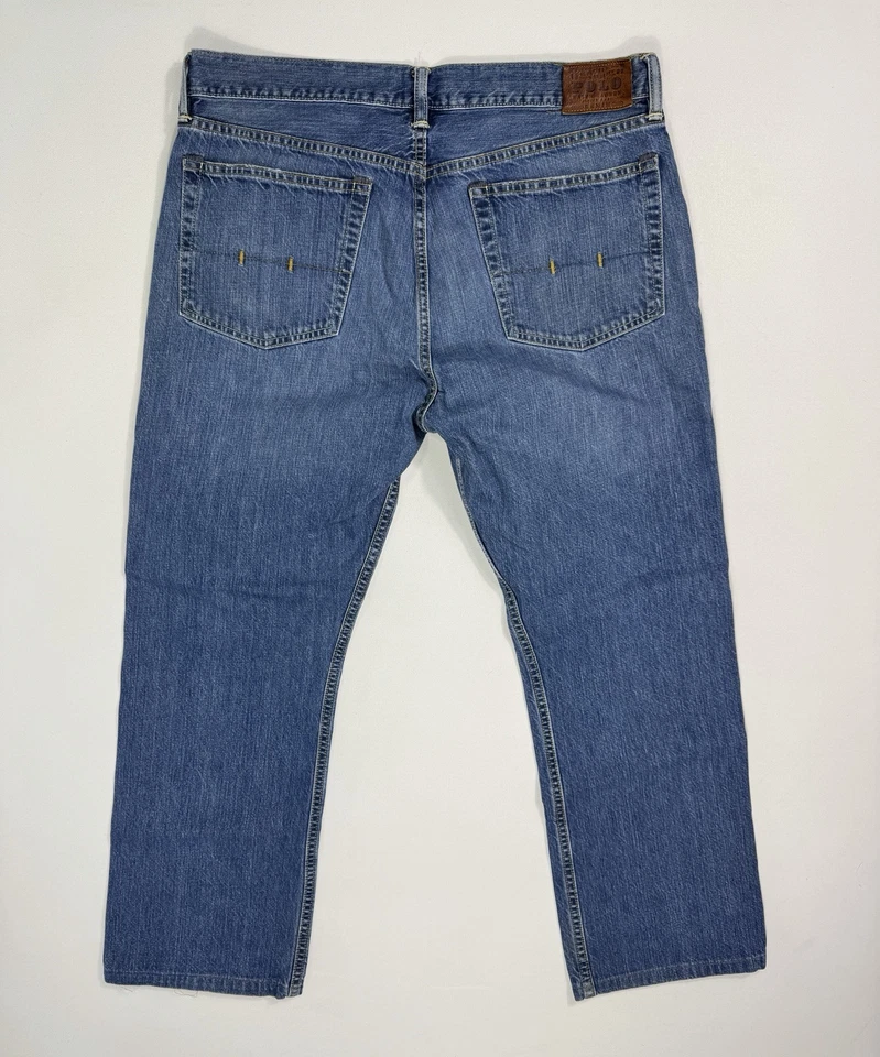 Ralph Lauren Polo Jeans Mens 36x30 (38x29) Y2K Classic 867 Blue Denim Work - Image 2 of 4