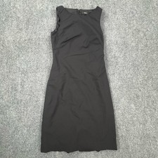 Theory Dress Womens 2 Black Sleeveless Wool Sheath Little Black Dress Workwear
