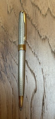 Vintage Parker Sonnet Sterling Silver W/ Gold Accents 925 Ballpoint Writing Pen