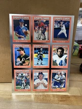 1992 Legends Sports Uncut Sheet, Ryan-Lindros-Allen. Box 246