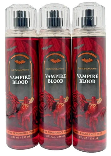 NEW Bath Body Works Lot of 3 Bottles Halloween Vampire Blood Fragrance Mist 8 oz