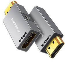 SWITCHFLUX HDMI to DisplayPort Adapter 1 Pack , 4k 60Hz 1.96 inch, grey